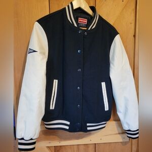 Superdry Navy and White Varsity Jacket